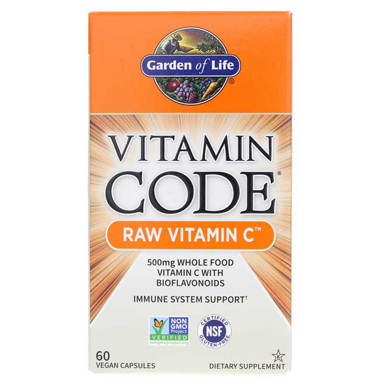 Garden of Life Vitamin Code Raw Vitamin C 500 Mg 60 Veg Capsules