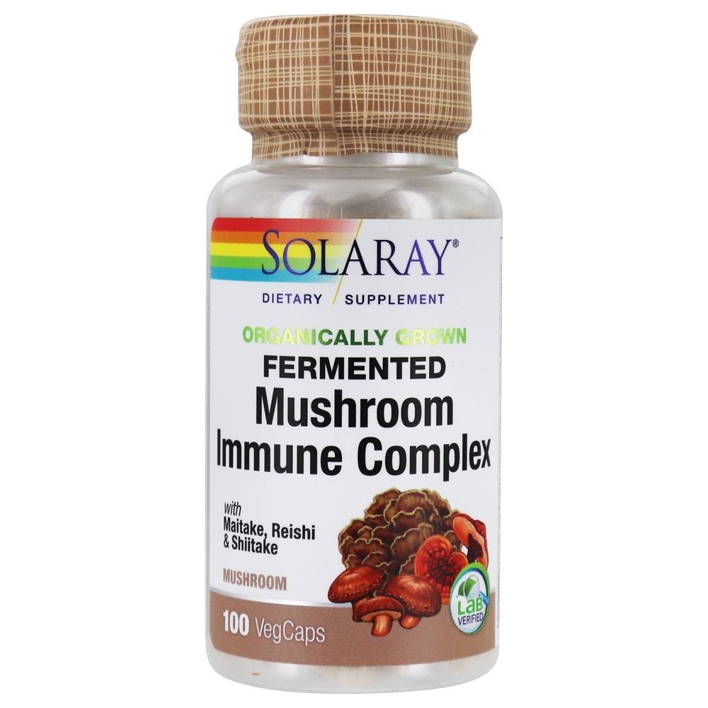 Solaray - Organically Grown Fermented Mushroom Immune Complex 600 mg. - 100 Vegetable Capsule(s)