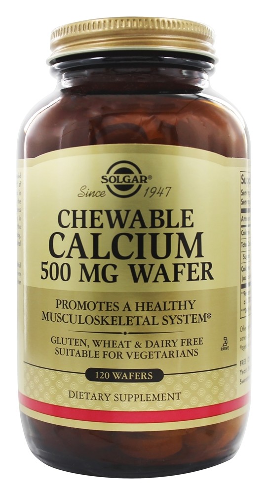 Solgar - Chewable Calcium 500 mg. - 120 Chewable Wafers