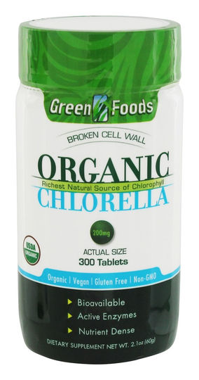 Green Foods - Organic Chlorella 200 mg. - 300 Tablets