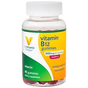 Vitamin B12 - Energy Production & Nervous System Support - 1,000 MCG Per Serving - Raspberry (60 Gummies)