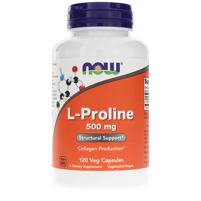 NOW Foods L-Proline 500 Mg 120 Veg Capsules