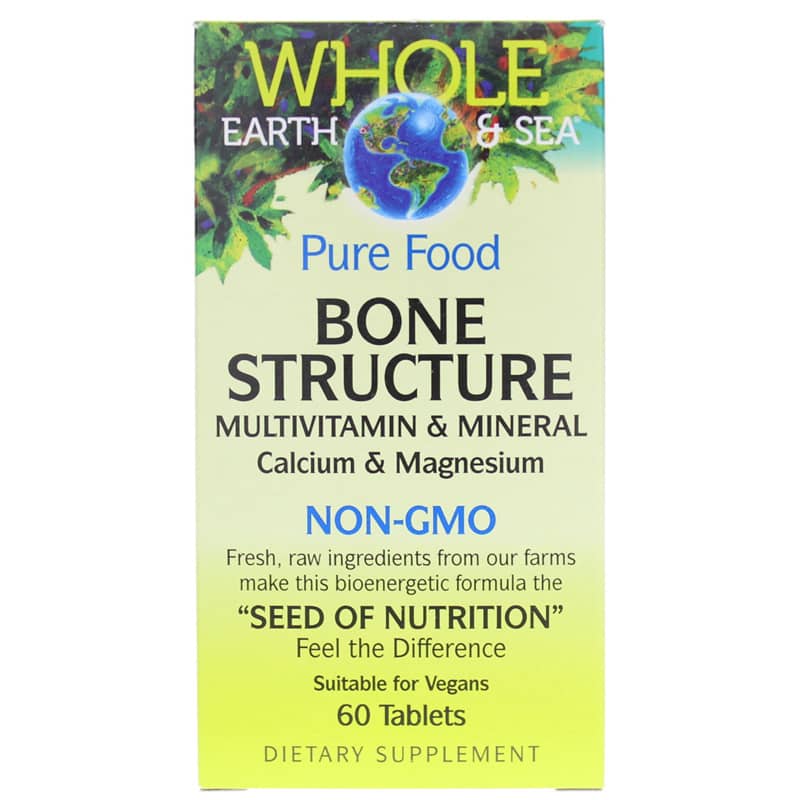 Natural Factors Whole Earth & Sea Pure Food Bone Structure 60 Tablets