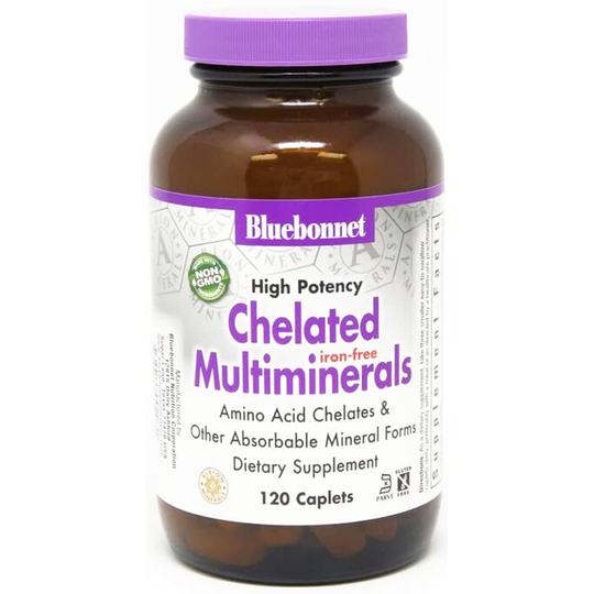 Bluebonnet Chelated Multiminerals Iron-Free 120 Caplets