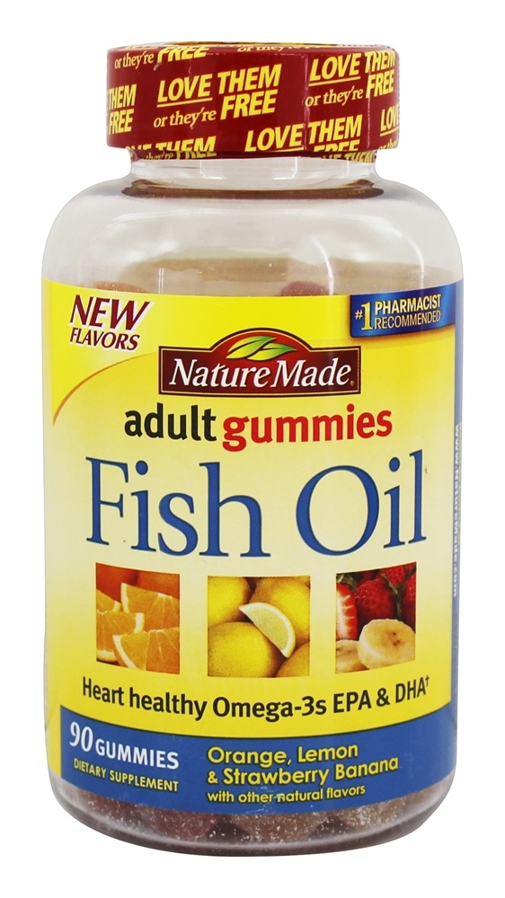 Nature Made - Fish Oil Adult Gummies Orange Lemon & Strawberry Banana - 90 Gummies