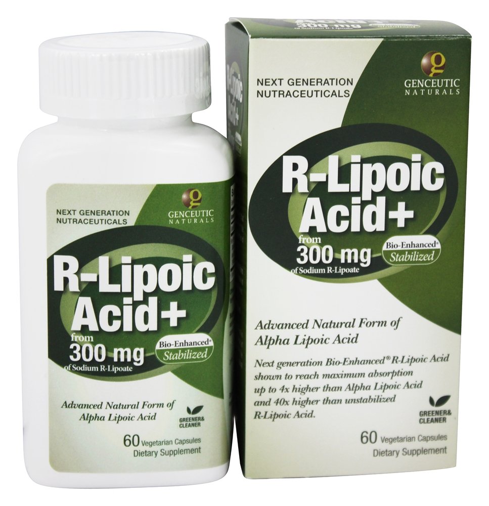Genceutic Naturals - Bio-Enhanced Natural R-Lipoic Acid 300 mg. - 60 Vegetarian Capsules