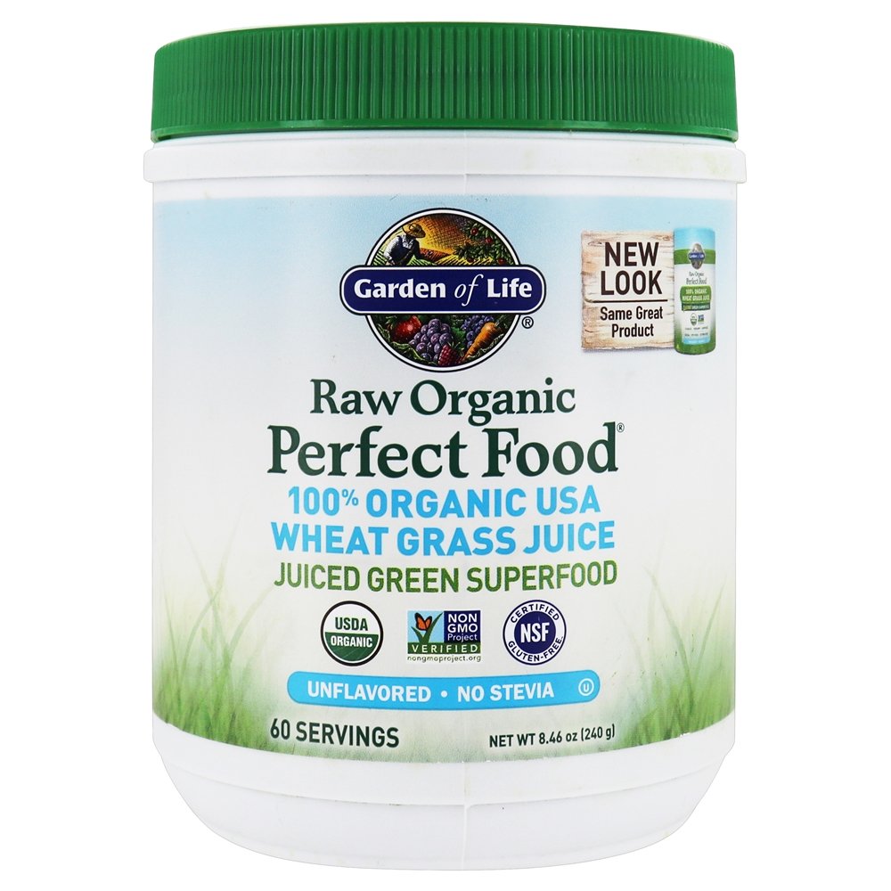 Garden of Life - Raw Organic Perfect Food 100 Organic USA Wheat Grass Juice Powder Unflavored - 8.46 oz.
