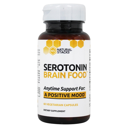 Natural Stacks - Serotonin Brain Food Positive Mood Support - 60 Vegetarian Capsules