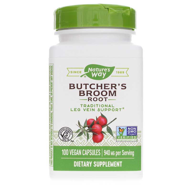 Natures Way Butcher's Broom 100 Veg Capsules