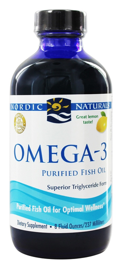 Nordic Naturals - Omega-3 Liquid Purified Fish Oil Lemon - 8 fl. oz.