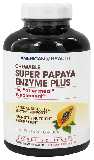 American Health - Super Papaya Enzyme Plus Chewable High Potency - 360 Chewable Tablets