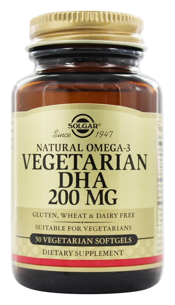 Solgar - Natural Omega-3 Vegetarian DHA 200 mg. - 50 Vegetarian Softgels