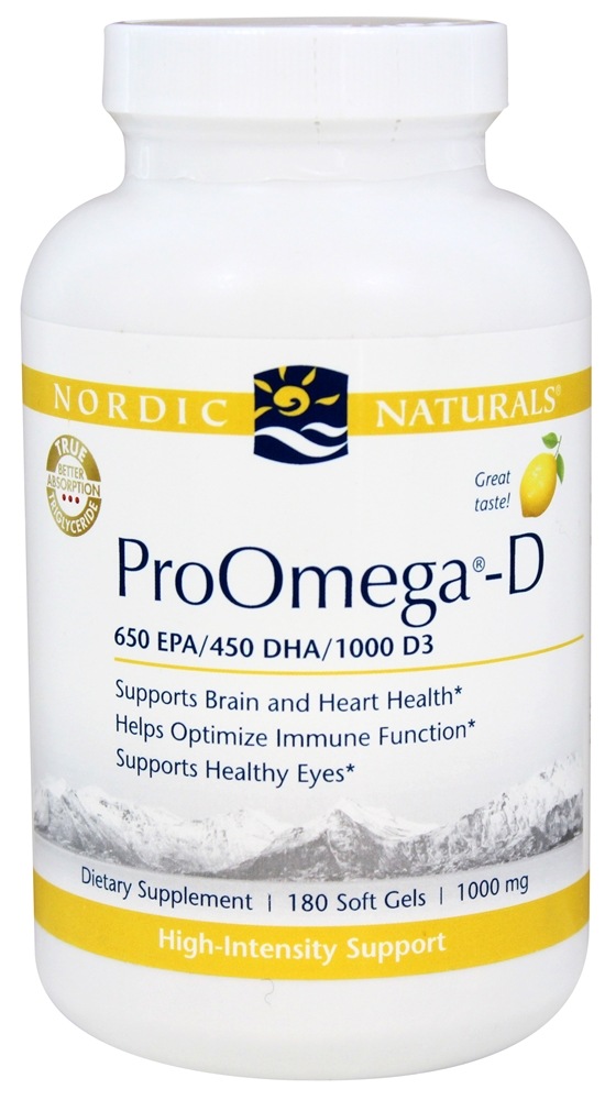 Nordic Naturals Professional - ProOmega-D 650 EPA/450 DHA/1000 D3 Lemon Flavor - 180 Softgels