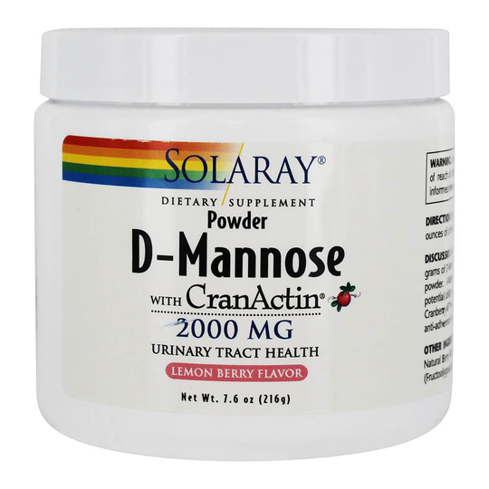 Solaray - D-Mannose Powder with CranActin Urinary Tract Health Lemon Berry 2000 mg. - 7.6 oz.