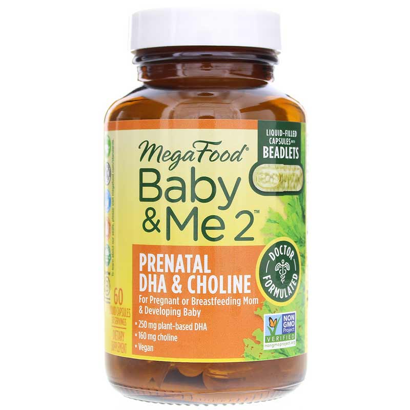 Megafood Baby & Me 2 Prenatal DHA & Choline 60 Liquid Capsules