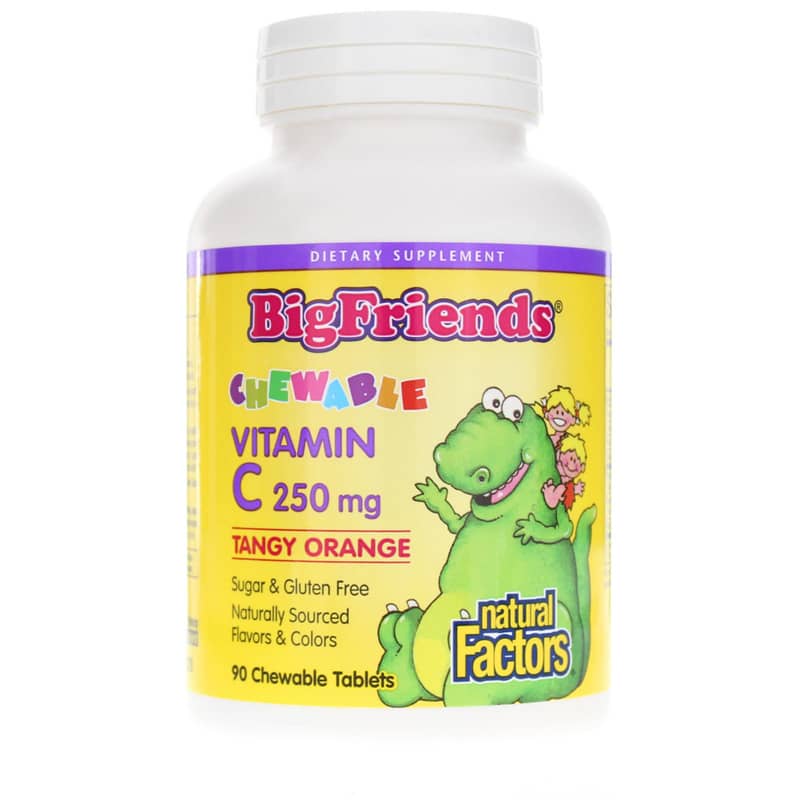 Natural Factors BigFriends Chewable Vitamin C 250 Mg Orange 90 Chewable Tablets