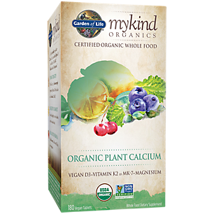 mykind Organics Whole Food Plant Calcium With Vegan D3 & Vitamin K2 (180 Vegan Tablets)