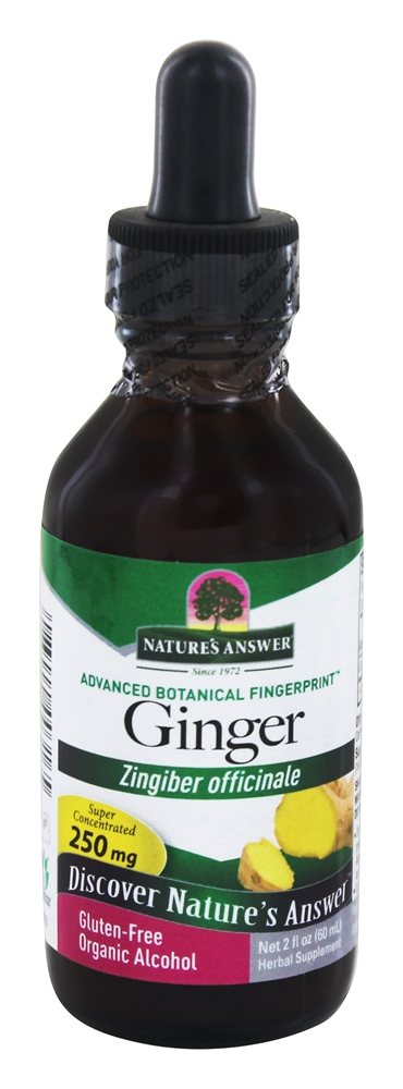 Nature's Answer - Ginger Root Organic Alcohol 250 mg. - 2 fl. oz.