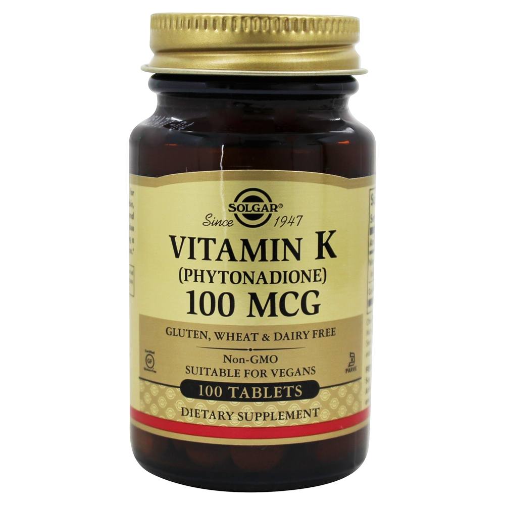 Solgar - Vitamin K Phytonadione 100 mcg. - 100 Tablets