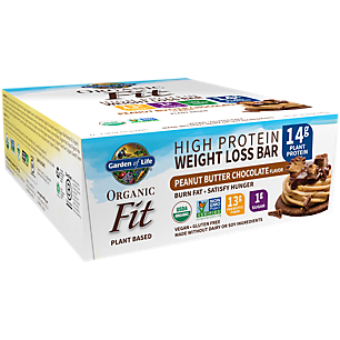 Fit Organic Plant-Based High Protein Bar - Peanut Butter Chocolate (12 Bars)