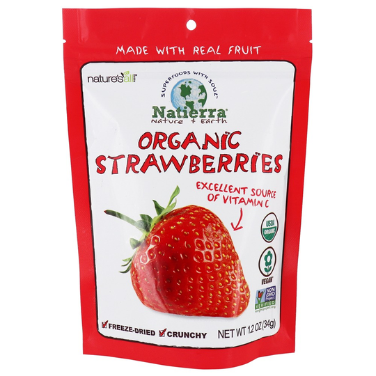 Nature's All Foods - Natierra Organic Freeze-Dried Strawberry - 1.2 oz.
