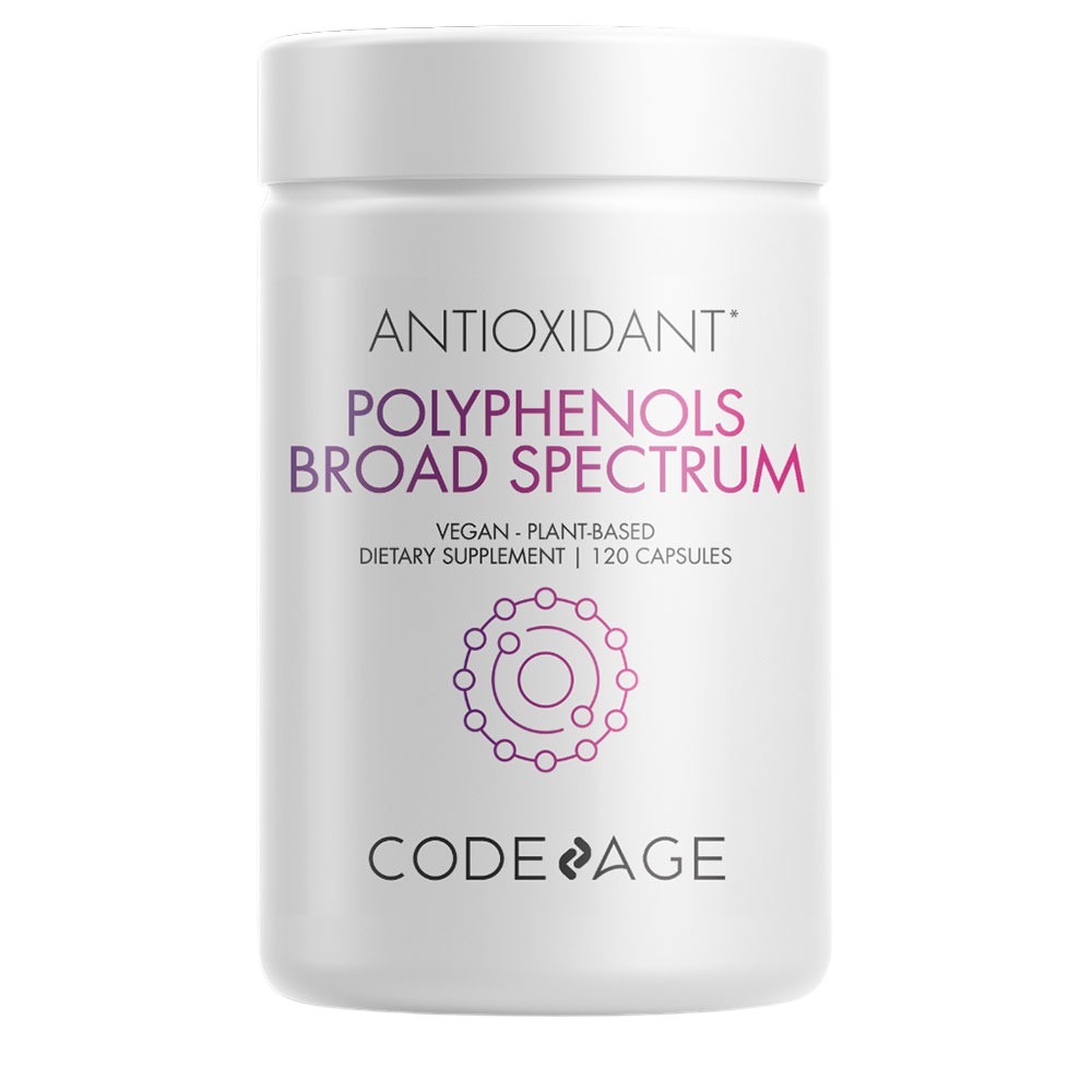 Codeage - Antioxidant Polyphenols Broad Spectrum Containing Organic Green Tea Quercetin - 120 Capsules