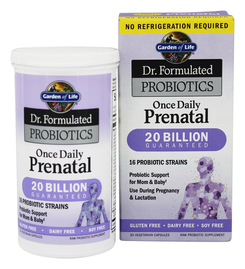 Garden of Life - Dr. Formulated Probiotics Once Daily Prenatal Shelf Stable 20 Billion CFU - 30 Vegetarian Capsules