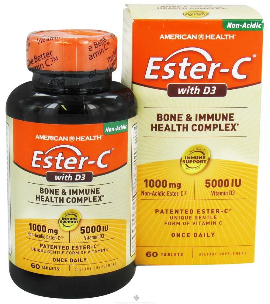 American Health - Ester-C With 5000 IU D3 1000 mg. - 60 Tablets