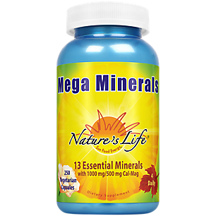Mega Minerals with Trace Minerals & Vitamin D3 (250 Vegetarian Capsules)