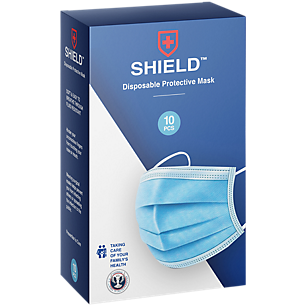Non-Woven 3 Ply Disposable Protective Face Masks (10 Count)