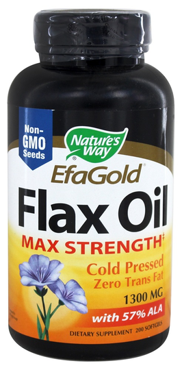 Nature's Way - Flax Oil (High Potency) 1300 mg. - 200 Softgels