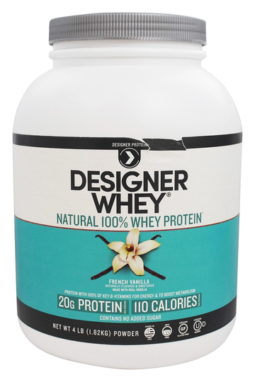Designer Protein - Designer Whey Natural 100 Whey Protein French Vanilla - 4 lbs.