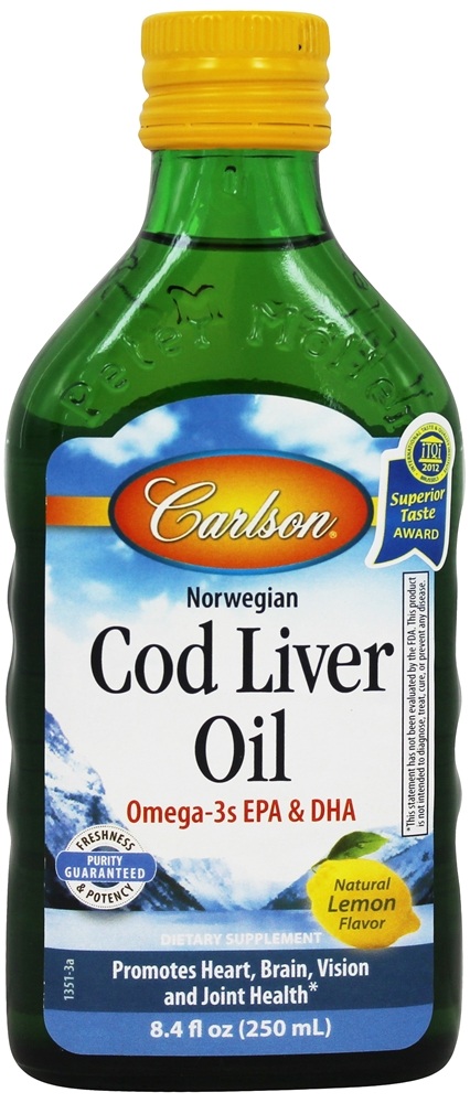 Carlson Labs - Norwegian Cod Liver Oil Liquid Lemon Flavor - 8.4 fl. oz.