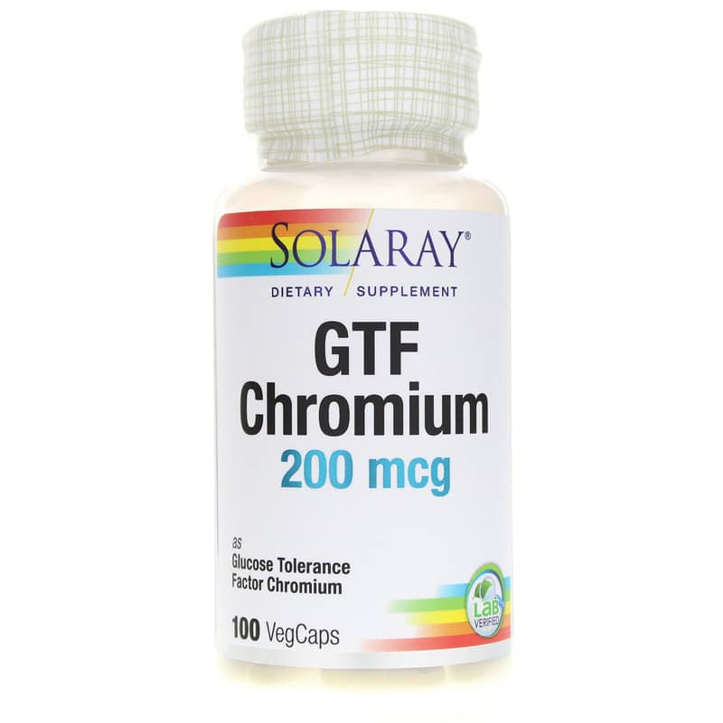 Solaray GTF Chromium 200 Mcg 100 Veg Capsules