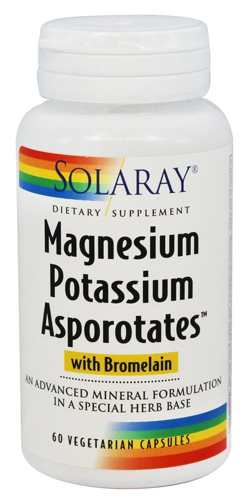 Solaray - Magnesium Potassium Asporotates with Bromelain - 60 Vegetarian Capsules