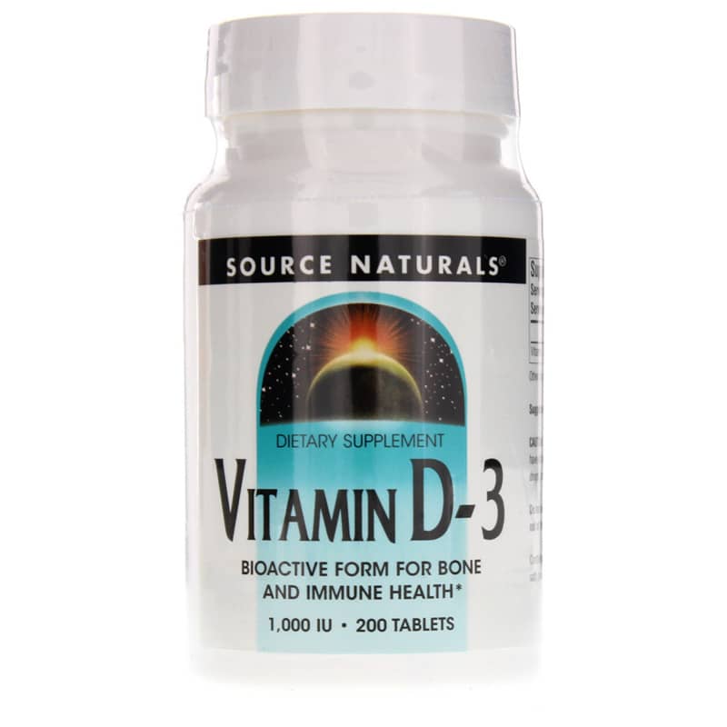 Source Naturals Vitamin D-3 1,000 IU Tablets 200 Tablets