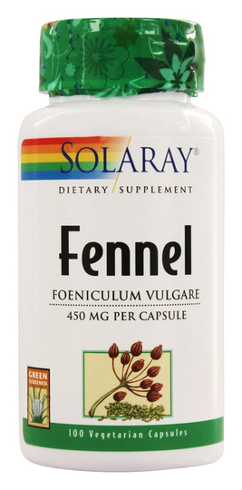 Solaray - Fennel Seeds 450 mg. - 100 Capsules