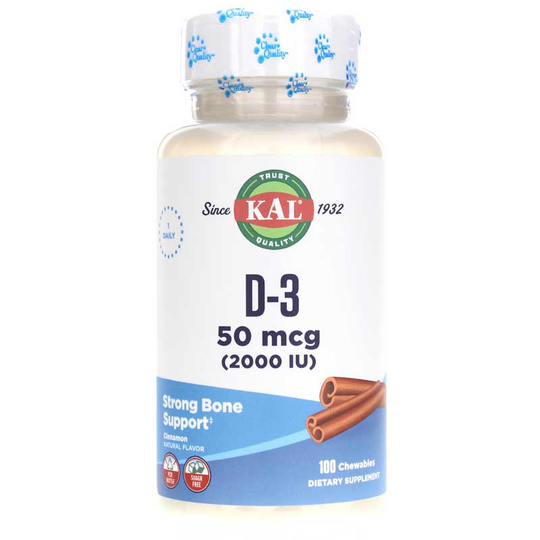 Kal D-3 50 Mcg (2000 IU) Sugarless 100 Chewables