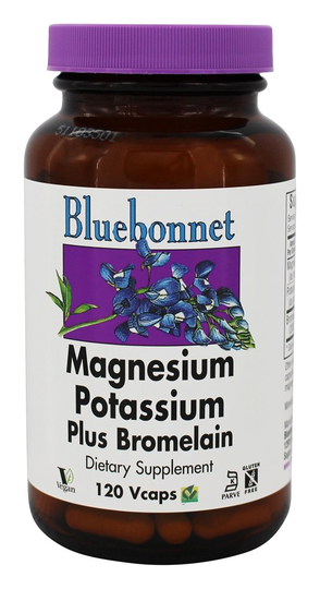 Bluebonnet Nutrition - Magnesium Potassium Plus Bromelain - 120 Vegetable Capsule(s)