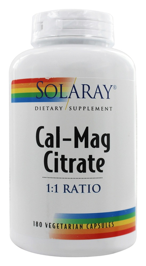 Solaray - Cal-Mag Citrate 11 Ratio - 180 Vegetarian Capsules