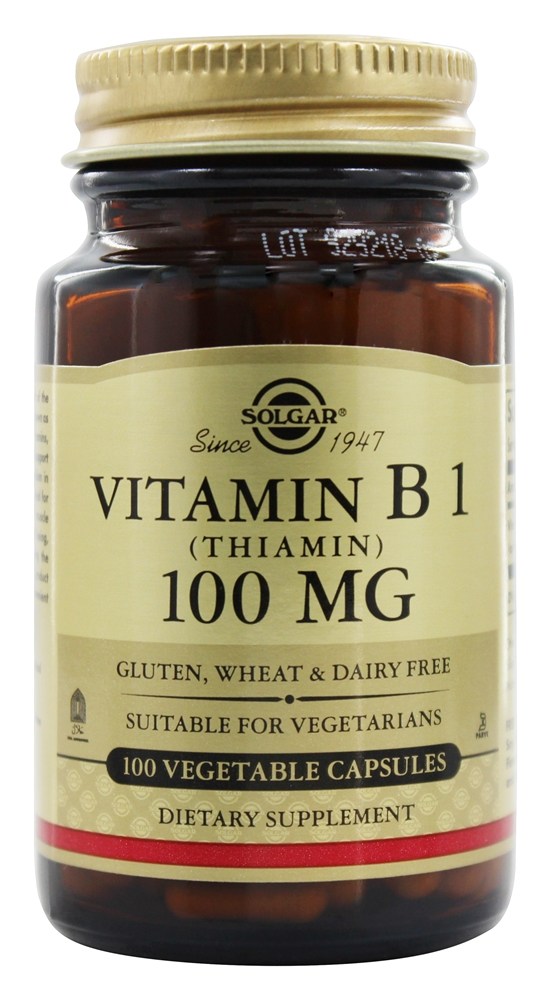 Solgar - Vitamin B1 (Thiamin) 100 mg. - 100 Vegetarian Capsules