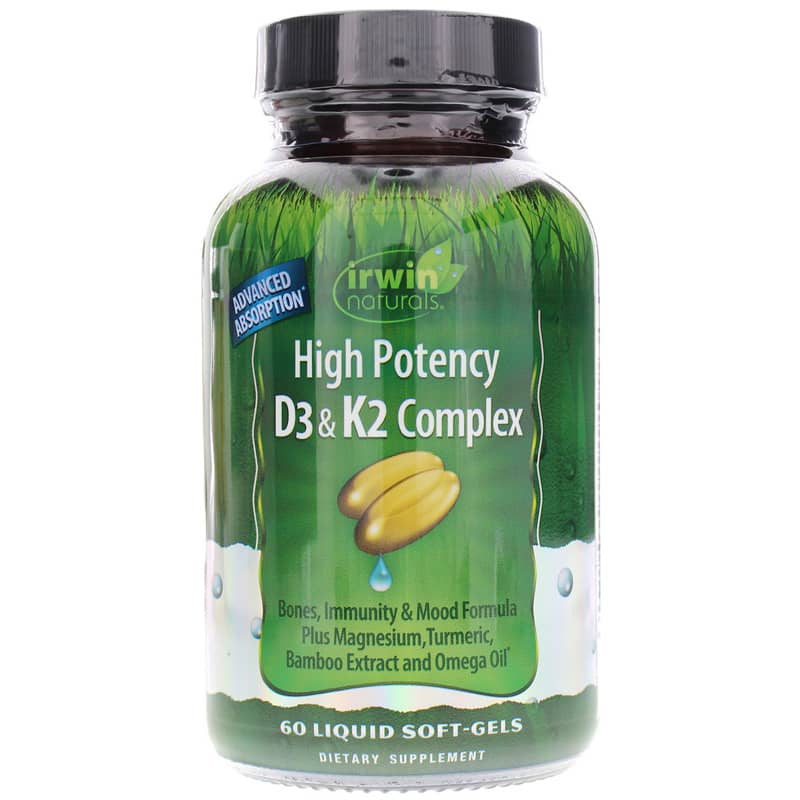 Irwin Naturals High Potency D3 & K2 Complex 60 Liquid Softgels