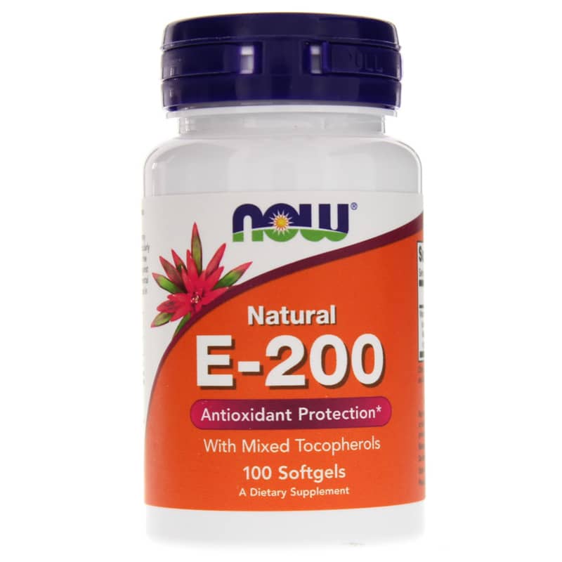 NOW Foods E-200 Natural with Mixed Tocopherols 100 Softgels