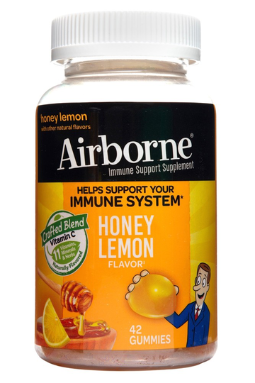Airborne - Immune System Support Supplement Honey Lemon - 42 Gummies