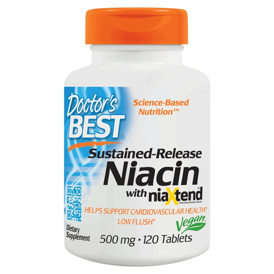 Doctor's Best - Time-Release Niacin with NiaXtend 500 mg. - 120 Tablets