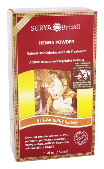 Surya Brasil - 100 Natural and Vegetable Henna Powder Strawberry Blonde - 1.76 fl. oz.