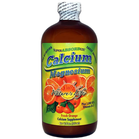 Natures Life Calcium Magnesium Super ABSORBeze in Natural Orange Flavor 16 Oz