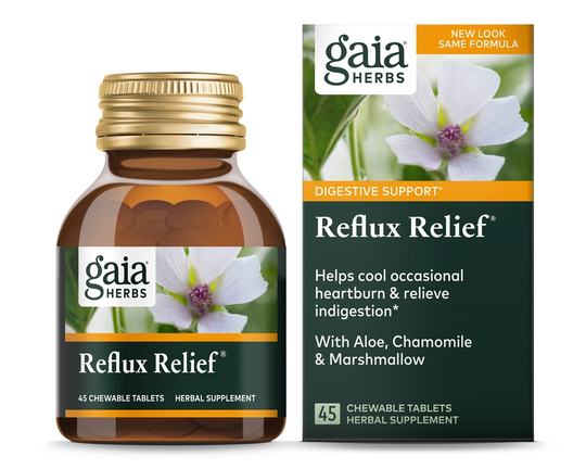 Gaia Herbs - Reflux Relief - 45 Chewable Tablets