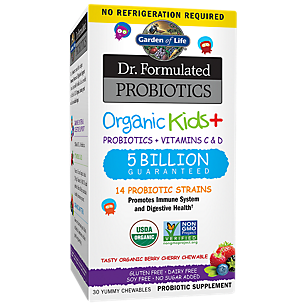 Dr. Formulated Organic Kids+ Probiotics 5 Billion - Berry Cherry (30 Chewables)