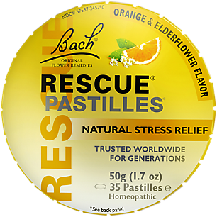 Homeopathic Rescue Pastilles for Natural Stress Relief - 50 MG - Orange & Elderflower (35 Tablets)